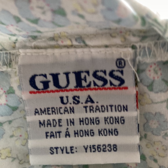 Guess jeans white with blue and yellow flower pattern tank top - Picture 4 of 5
